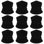 KUUQA 9 Pcs Headwear, Bandana, Neck Gaiter, Head Wrap, Headband for Men and Women, Multifunctional Head Scarf, Face Mask, Balaclava, Magic Scarf Black