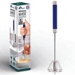 Piranha Whizzy Whisk - Effortless Whisking. Your GoTo Mini Manual Whisk! Achieve Perfect Results with This Mini Hand Whisk - Compact, Convenient, and Efficient Hand Push Whisk Design (Blue)