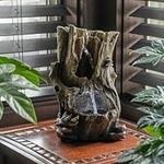 Alpine Rainforest Tabletop Fountain w/White LED Lights, 12 Inch Tall