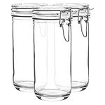 Bormioli Rocco Fido Glass Storage Jars - Vintage Inspired Clip Top Storage Jar - 1 Litre - Pack of 3