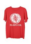 Wear Your Opinion Men's S to 5XL Premium Combed Cotton Printed Half Sleeve T-Shirt (Design : Travel Compass,Red,XX-Large)