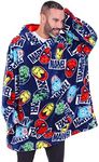 Marvel Avengers Mens Hoodie, Oversized Fleece Blanket Hoodie Blue, Blue, One Size