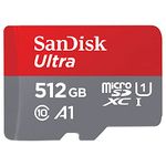 SanDisk 512GB Ultra microSDXC UHS-I Memory Card with Adapter - 120MB/s, C10, U1, Full HD, A1, Micro SD Card - SDSQUA4-512G-GN6MA