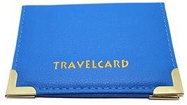 Blue Soft Leather Travel Card Bus Pass Credit Card ID Card Wallet Cover Case Holder by TICHI