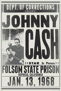 BUY ART FOR LESS Officially Licensed Johnny Cash Department of Corrections Folsom State Prison Concert Poster 24 x 36 Inch Art Poster - Decorative Print - Poster Paper - Ready to Frame