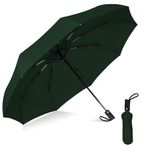 QONETIC UV Protection Umbrella for Sun & Rain | 3-Fold Auto Open & Close Travel Umbrella | Windproof, Lightweight, Compact | Unisex for Men, Women, Kids | Portable & Stylish (Green)