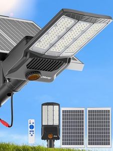 Ofuray OL-12000W Solar Street Lights Outdoor,Parking Lot Lights Commercial Dusk to Dawn,60,000mah Big Power Solar Security Flood Remote Control Without Motion Sensor for Street,Yark,Court