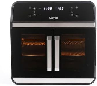 Salter XL Air Fryer Oven – 15L, Cook Over Multiple Levels, 6 Presets, Oil-Free Multicooker, Includes Non-Stick Cooking Racks & Rotisserie Accessories, Double Door Opening With Windows, 2300W
