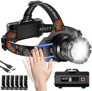 INECOKS Headlamp Rechargeable, 3000LM Super Bright Head Lamp for Adults