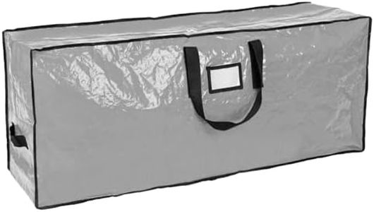 Christmas Tree Storage Bag - Stores 9 Foot Artificial Xmas Holiday Tree, Durable Waterproof Material, Zippered Bag, Carry Handles. Protects Against Dust, Insects and Moisture (Grey)