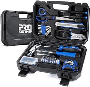 49-Piece Portable Tool Kit, PROSTORMER General Household Hand Tool Set with Tool Box Storage Case - Great Beginners