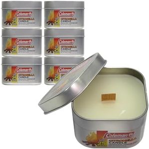 Coleman Campfire Scented Citronella Candle with Wooden Crackle Wick, Campfire Fragrance, 25-Hour Burn Time, Nostalgic Tin for Outdoor Ambiance, Pack of 6