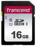 Transcend 16GB SDHC 300S Memory Card UHS- I, C10, U3, V30, 4K, Full HD, Up to 95/40 MB/s (Ideal for Digital Cameras) with Frustration Free Packaging TS16GSDC300S-E