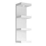 LitaEther Versatile 4 Tier Wall Shelf Unit,White Lack Wall Shelf,Display Floating Shelf with LED Remote Control Light