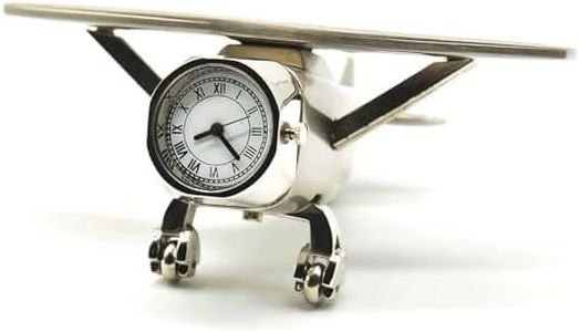 ZAHEPA Aeroplane Miniature Table Clock, Stylish Analog Desk Clock & Paper Weight, Manual Adjustment, Easy Battery Replacement, Ideal for Students & Kids Bedroom, Vintage Decor for Home & Office