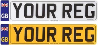 Number Plates with GB/UK Flag - 100% MOT Compliant - Car/Van - Customised Road Legal Personalised Registration (Paid (Front & Rear))