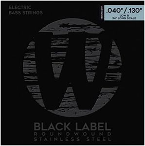 Warwick 40300 Black Electric 5-String Med-Light 040-130 - String Set for 5 String Bass Guitar
