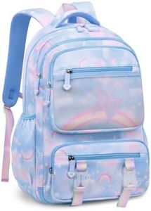 IvyH Cartable Fille Sac à Dos pour Enfant Primaire Kawaii Léger et Imperméable Sac Ecole Fille Sac à Dos Voyage pour Les Enfants de 6 à 10 ans, Bleu