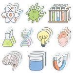 ANGOLIO Funny Science Sticky Notes - 30PCS Science Fun Lab Light Bulb Virus Self-Stick Notepads 600 Sheets Writing Memo Pads for Kids Students Teacher Gifts Science Week Classroom Prizes Party Favor