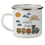 Personalised train Kids Camping Enamel Cup, Easter Gift, Birthday gift Idea, Toddler Friends Mug Girl Boy Gift