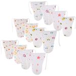 Kuber Industries Pack of 12 Washable & Soft Padded Baby Cotton Nappies & Diapers | Reusable Cotton Langot for Baby 0 to 6 Month - Small | White