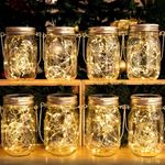 HXWEIYE 8 Pack Solar Mason Jar Ligh