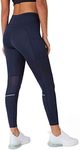 TCA Women's SuperThermal Performance Workout High Waisted Running Training Tights Leggings with Pocket - Navy Eclipse, XS