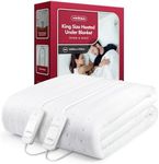 VonHaus Electric Blanket King, Heated Mattress Topper for King Size Bed, Heated Under Blanket Cover Sheet – Dual Controls, Corner Ties, 3 Heat Settings, Safety Shut Off, Machine Washable, 200 x 150cm