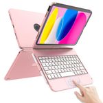 TaIYanG for iPad 10th Generation Case with Keyboard for iPad 10.9" 2022, Touch Keyboard for iPad 10th Generation Case -360° Rotatable,Pencil Holder,Touch Trackpad Keyboard Case for iPad 10th Gen
