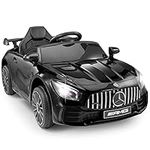 Kids Republic 12V Licensed Mercedes Benz GT R Ride On Car for Kids - Motorized Electric Vehicle with Remote Control, MP3 Player, and LED Lights (Black)