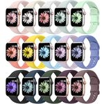 Higgs 15 Pack Straps Compatible with Apple Watch Strap 49mm 44mm 42mm 45mm for Women and Men, Soft Silicone Sport Replacement Watchband for iWatch Series 9 Ultra/2 8 7 6 SE 5 4 3 2 1