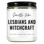 Younift Lesbians and Witchcraft Candle, Lesbian Gifts, Lesbian Stuff, Lesbian Wedding Gifts, Lesbian Halloween Gifts, Anniversary Funny Lesbian Gifts for Girlfriend, Wife, Couple, Friend, Women