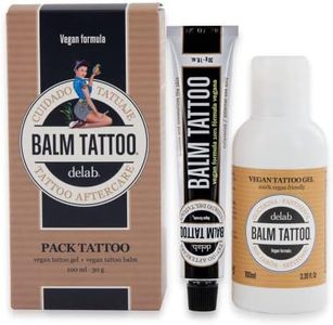 Pack Vegano - Crema Vegan de 30 g + Cleansing Gel de 100 ml - Línea Aftercare para Tatuajes - Hidrata la Piel - Ideal para Pieles Sensibles Tatuadas