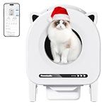 Self Cleaning Cat Litter Tray, 68 L Extra Large Automatic Cat Litter Tray for Multiple Cats, with Safety Protection, APP Control, Odor Removal Smart Robot Litter Box, 2 Roll Trash Bags