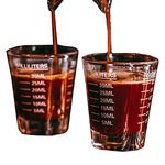 Shot Glasses Measuring cup Espresso Shot Glass Liquid Heavy Glass Wine Glass 2 Pack 26-Incremental Measurement 1oz, 6 Tsp, 2 Tbs, 30ml by TIYOORTA (2 pack white)