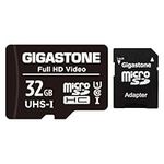 Gigastone 32GB Micro SD Card with SD Adapter U1 C10, MicroSD HC Memory Card for Samsung Galaxy Android Phone Tablet DSLR GoPro Camera Drone PC -Black