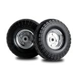 (2-Pack) 4.10/3.50-4 Tires and Wheels Flat Free,10" Heavy Duty Solid Replacement Tire with 5/8" Bearings, for Wheelbarrow, Hand Truck,Wagon,Gorilla Garden Cart,Trolley, Lawn Mower