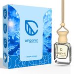 Airganic Aroma Swing - Snow Smog - 10 ml |Aroma with Essential Oils in Glass Bottle with Wooden Diffuser Lid|Car Freshners| Hanging Car perfume| Car Hanging Accessories| Car Accessories Interior