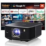【Google TV 11.0】Smart Projector with 7000+ Built-in Apps,Sound by JBL,Yaber K3 Projector with WiFi6 and Bluetooth,Auto Focus/Keystone,Dolby Audio,Netflix,50% Zoom, for Home,Outdoor