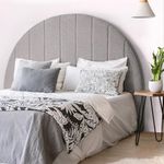 Furb Bed Headboard Double Beds Head Frame Base Upholstered Modern Arch Shape Beds Headboards Bedroom Furniture Freestanding for Home Bedroom, Grey