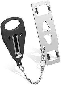 Portable Door Lock, Travel Lock, Heavy Duty Extra Lock for Additional Privacy and Safety in Home, Hotel and Apartment, Prevent Unauthorized Entry (Dual Hole Black 1 Pcs)