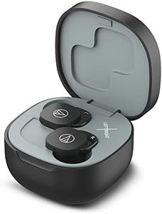 Audio-Technica ATH-SQ1TWBK Wireless Earbuds, 19.5 Hours Total Playtime, IPX4 Splashproof, Touch Sensor Controls, Lightweight & Comfortable Design