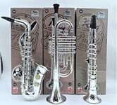 Toy Instruments Set Trumpet, Saxophone and Clarient with Standard Keys in Perfect Pitch are Easy and intuitive to Create Real Music. Instruments Measures 16 inches in Length.