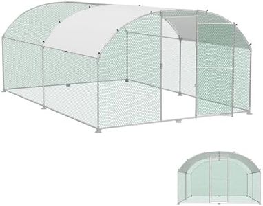 YRHome 3x4x2m Freilaufgehege Hühnerstall Haustierkäfig aus Metall Geflügelstall Hühnerhaus Bogenform Design mit Sonnenschutzdach Winterfest für Hühnerkäfig Haustierkäfig Vogelkäfig Kleintiere