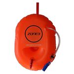 ZONE3 Swim Safety Buoy/Hydration Control Bag With Built In Bladder Pack For Open Water Swimming/Training, Hi-Vis Orange, One Size