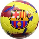 Icon Sports Officially Licensed FC Barcelona, Size 5 Regulation Soccer Ball, Non-Toxic Patterned PVC, Brush Yellow for Adults & Kids