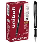 uni-ball Jetstream Rollerball, Stick Roller Ball Pen Bold-1.0mm, 12 Pack, Black Ink (33921)