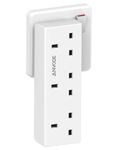 3 Way Plug Adapter, ANVODE Vertical Plug Extension, Wall Socket Power Extender Adaptor for Home, Office, Kitchen, White