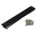 36Pcs Bike Spokes, Steel Mountain Bike Twisted Spokes 259/261mm 5 Colors(Black 259mm)