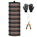 Desy & Feeci 8 Layer Herb Drying Rack- Folding Mesh Hanging Basket Dryer Net with Orange Zippers for Seeds Flowers Buds Plants Garden Outdoor Bumper Harvest